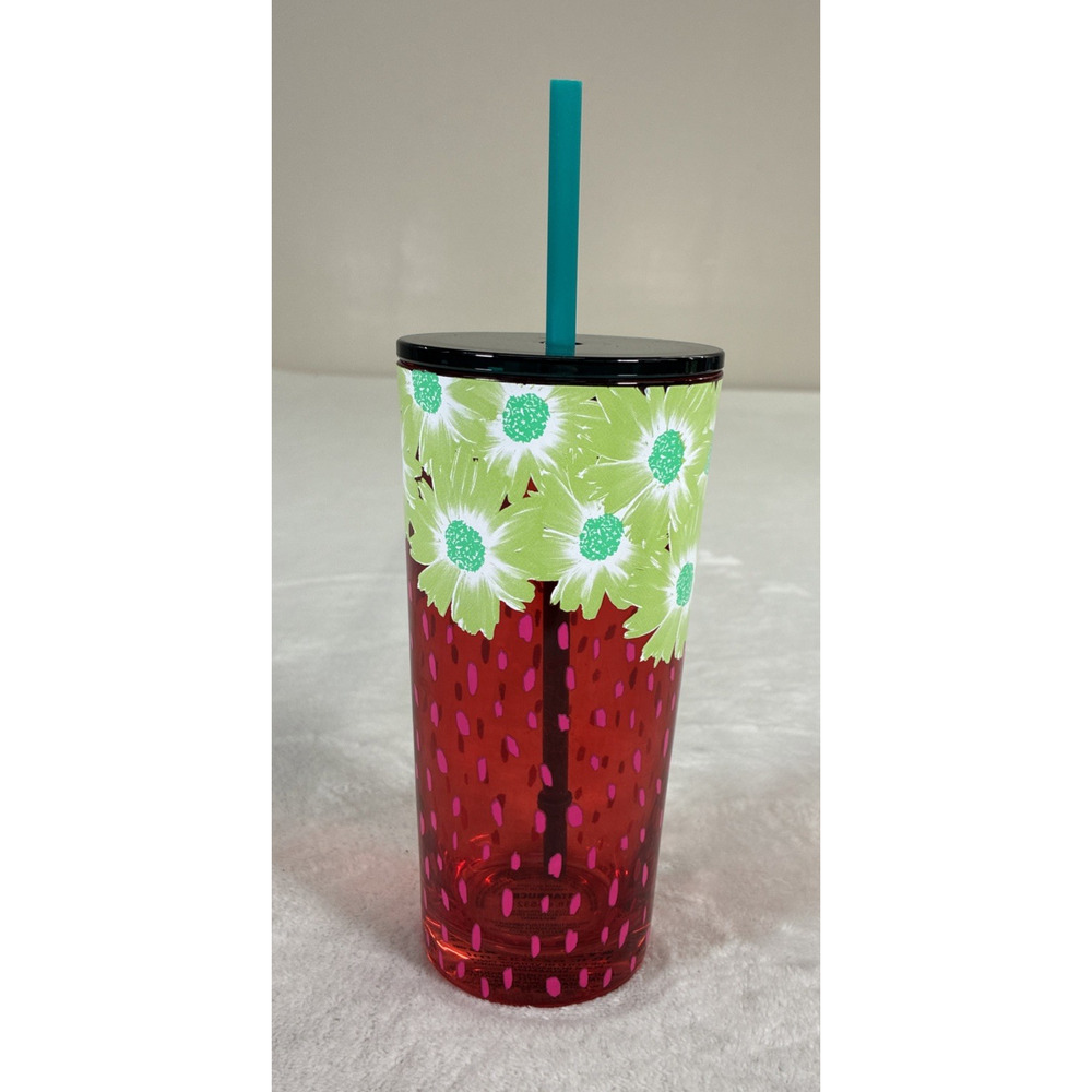 2) Starbucks Summer 2022 Strawberry Glass Tumbler 18oz Limited Rare FS Charity - Picture 4 of 16